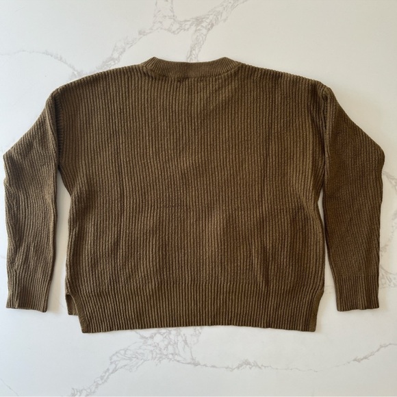 Madewell Mossy green Ribbed Knit Cropped Sweater - Picture 4 of 4